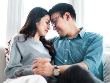asian couple pictures at home